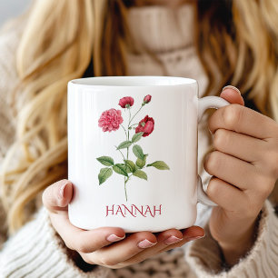 June Birth Month Flower Pink Red Roses Coffee Mug