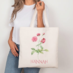 June Birth Month Flower Pink Red Roses Tote Bag