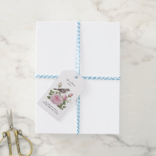 June Birth Month Flower Rose Elegant Birthday Gift Tags