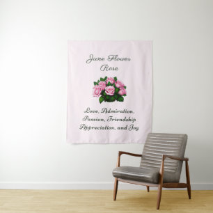 June Birth Month Flower Rose Timeless Floral Tapestry