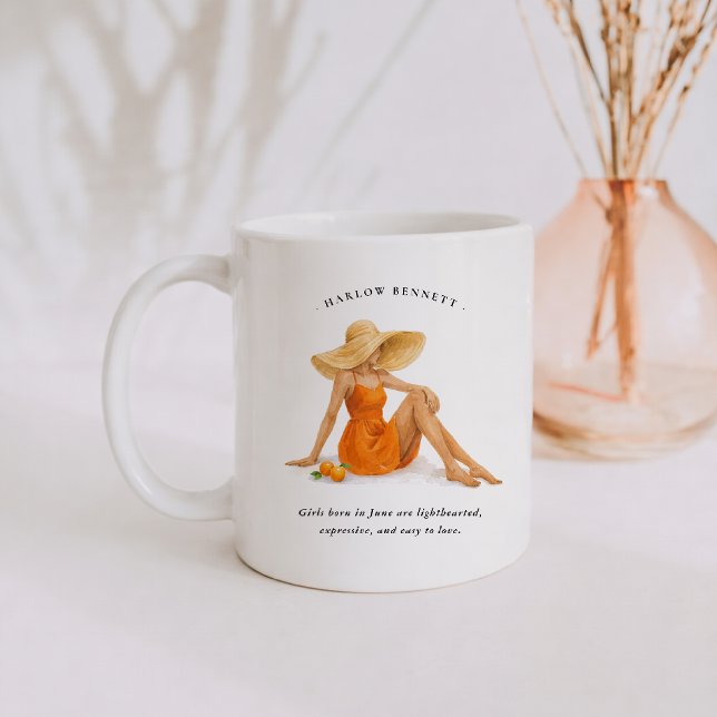 June Birth Month Girl | Monogram  Coffee Mug (Creator Uploaded)