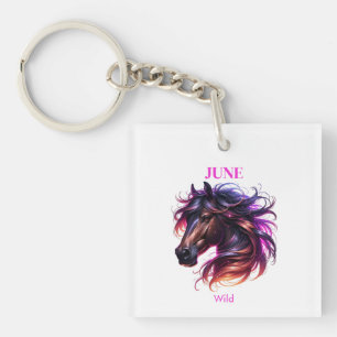 June Birth Month Spirit Animal Horse  Key Ring