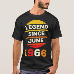 June Birthday 1966 Vintage Sunset Legend Since 196 T-Shirt