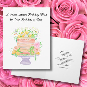 June Birthday Birth Month Flower Roses Card