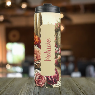 June Birthday Month Flower Rose 16 oz Skinny Thermal Tumbler