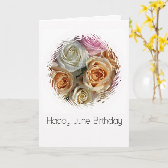 June Birthday Rose Birth Month Flower Card (Yellow Flower)