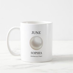 June Birthstone Birthday Name Pearl Coffee Mug