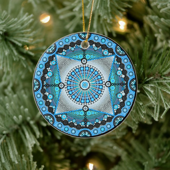 June Birthstone Moonstone Mandala Ornament (Tree)