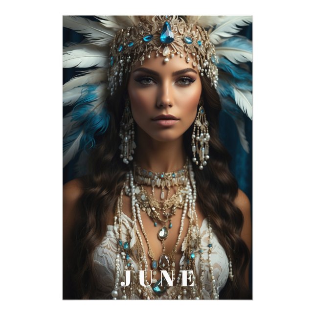 *~ JUNE Boho Woman BIRTHDAY PEARLS AP53 Photo Print (Front)