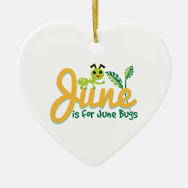 June Bug Ceramic Ornament (Front)