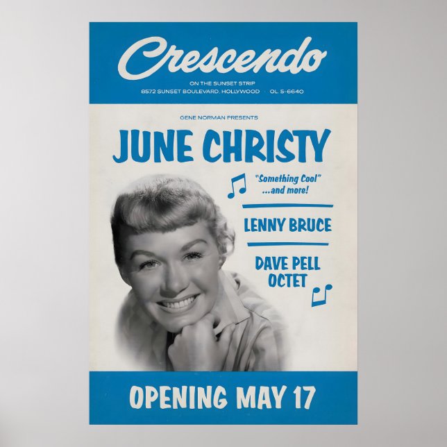 June Christy - Dave Pell Octet - jazz poster - At (Front)