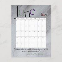 June Grey Modern Monthly Calendar 2025