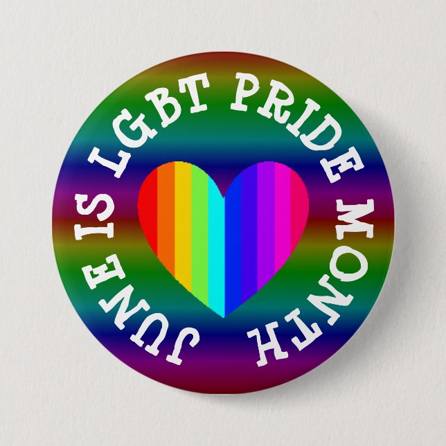 June is LGBT Pride Month Button (Front)