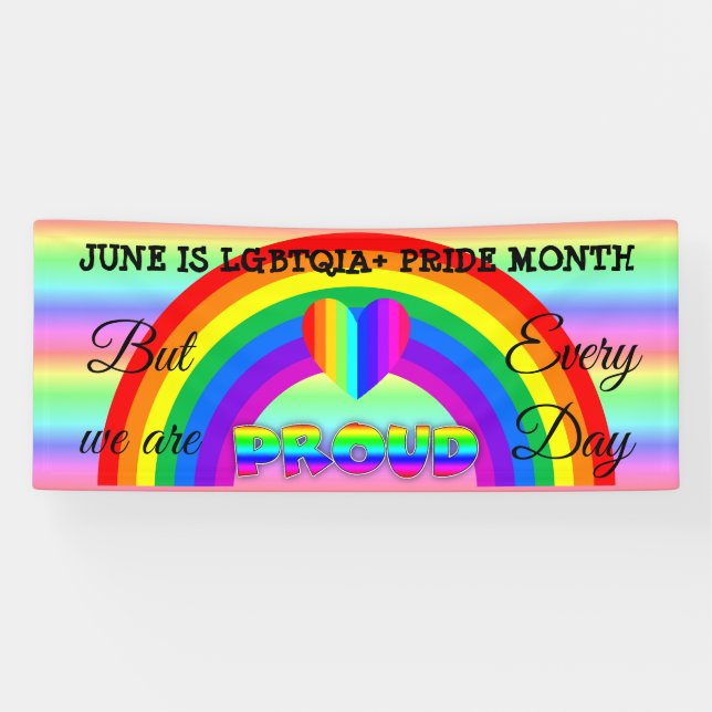 June is LGBT Pride Month Button Banner (Horizontal)