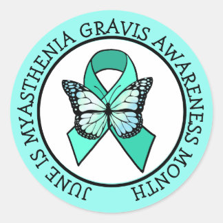 June is Myasthenia Gravis Awareness Month Button Classic Round Sticker