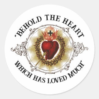 June is the Month of the Sacred Heart Classic Round Sticker