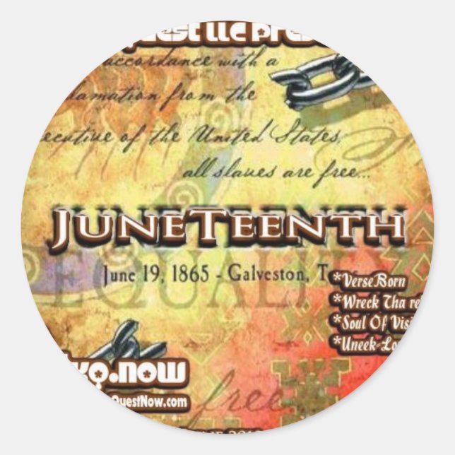 June - JuneTeenth Classic Round Sticker (Front)