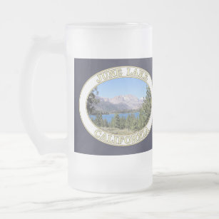 June Lake and Eastern Sierra Nevada Mountains Frosted Glass Beer Mug