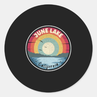 June Lake California Colourful Scene Classic Round Sticker
