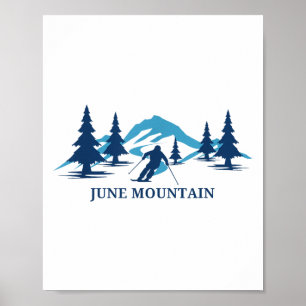 June Mountain California Ski Resort Skiing Skier _ Poster