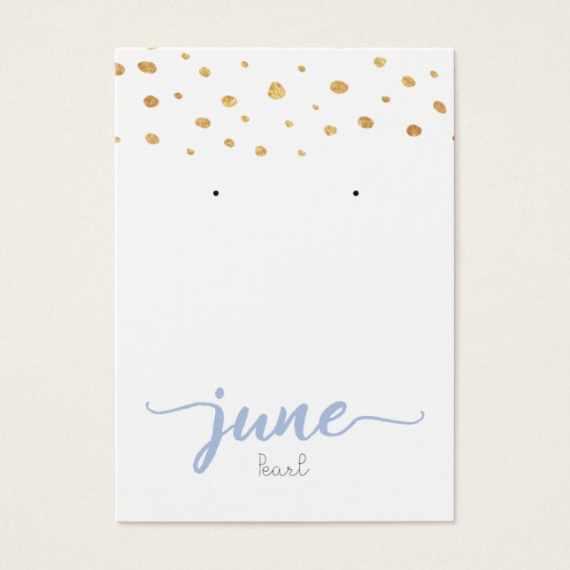 June Pearl Birthstone Earring Display Card (Front)