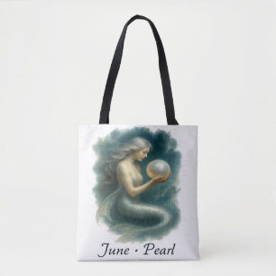 June Pearl – Enchanted Mermaid & Birthstone Tote Bag