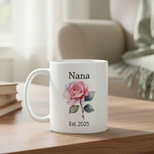 June Rose Birth Flower for Nana with Year Coffee Mug
