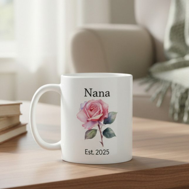 June Rose Birth Flower for Nana with Year Coffee Mug (Creator Uploaded)