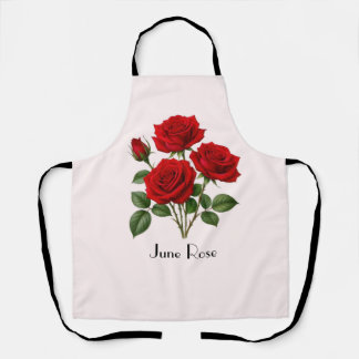 June Rose Flowers  Apron