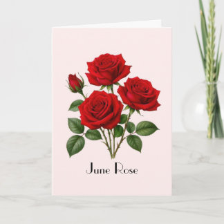 June Rose Flowers Greeting Card