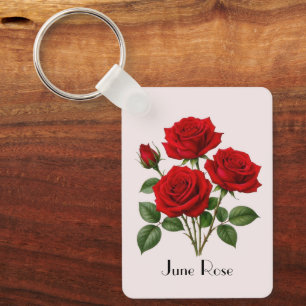 June Rose Flowers Key Ring