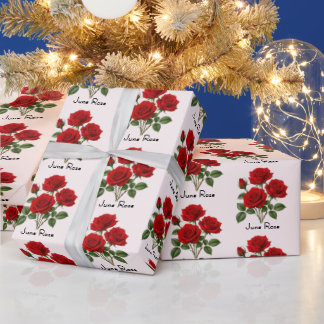 June Rose Flowers Wrapping Paper