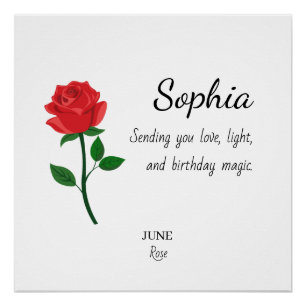 June Rose Personalised Birthday Poster