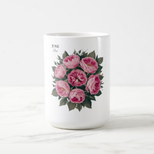 June Rose: Personalized Birthday Bloom Coffee Mug