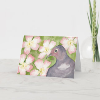 June; Roses & Dove Greeting Card