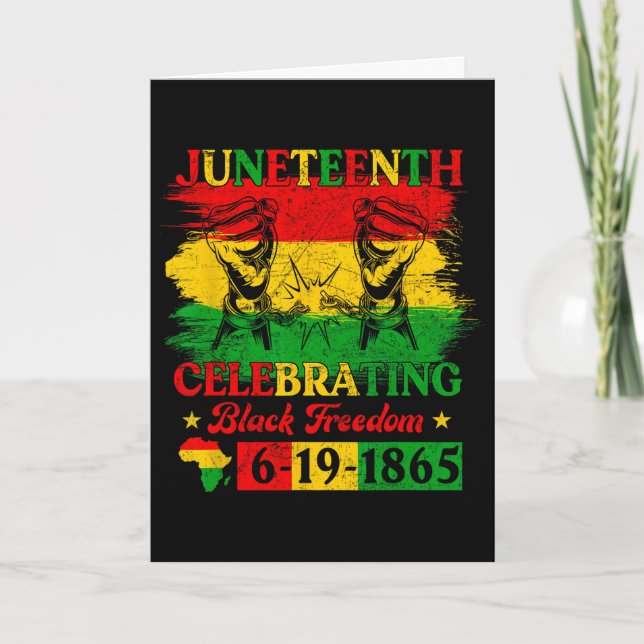 June Teenth Flag Celebrating Black Freedom Junetee Card (Front)