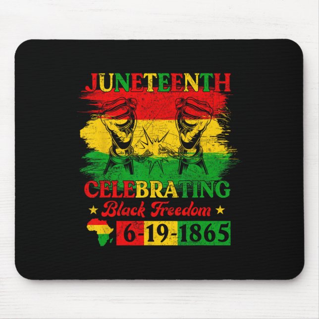 June Teenth Flag Celebrating Black Freedom Junetee Mouse Pad (Front)