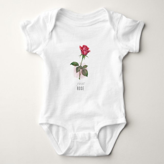 June Violet Birth Flower  T-Shirt Watercolor Baby Bodysuit (Front)