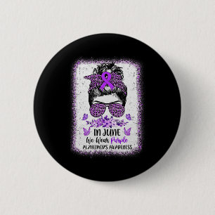 June We Wear Purple Alzheimerheimer Awareness Mess 6 Cm Round Badge