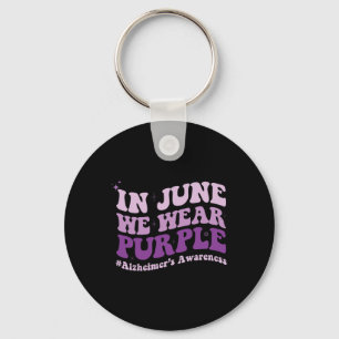 June We Wear Purple Alzheimerheimer Awareness Mont Key Ring