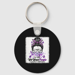 June We Wear Purple Alzheimerheimers Awareness Mes Key Ring