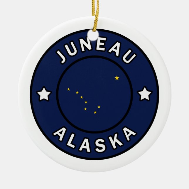 Juneau Alaska Ceramic Ornament (Front)