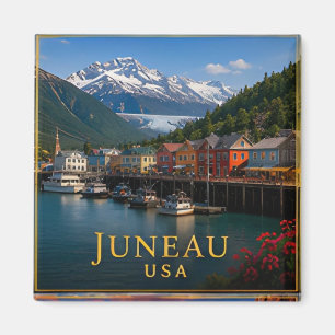 Juneau Alaska Mendenhall Glacier & Mountain Fjords Magnet