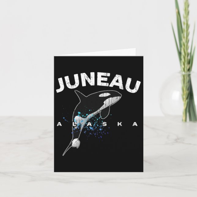 Juneau Alaska Orca Killer Whale Lover Vacation Tri Card (Front)