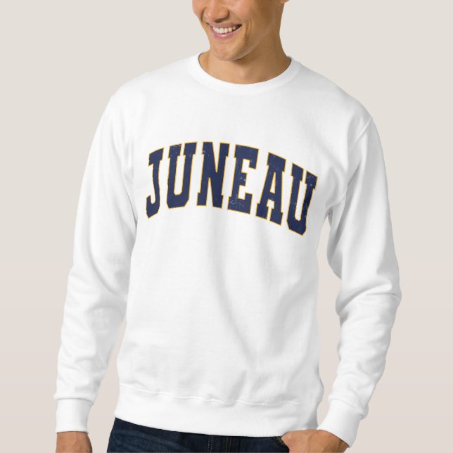 Juneau Alaska Vintage College Style Sweatshirt (Front)