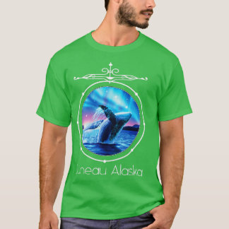 Juneau Alaska Whale Watching Aurora Borealis Souve T-Shirt