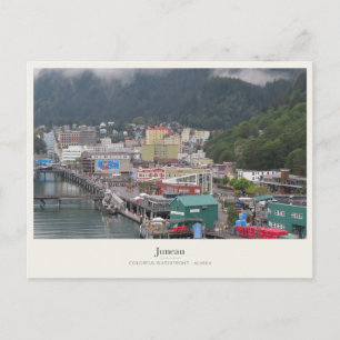Juneau Colourful Waterfront Beneath the Mist Postcard