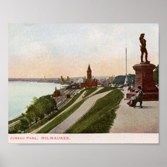 Juneau Park, Milwaukee, Wisconsin Vintage Poster (Front)