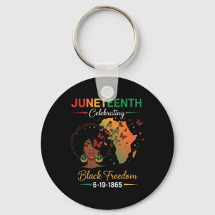 Junenteeth Shirts Women Celebrating Black Freedom Key Ring