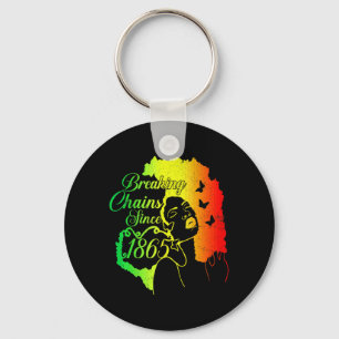 junenth 1865 breaking chains heritage history c key ring
